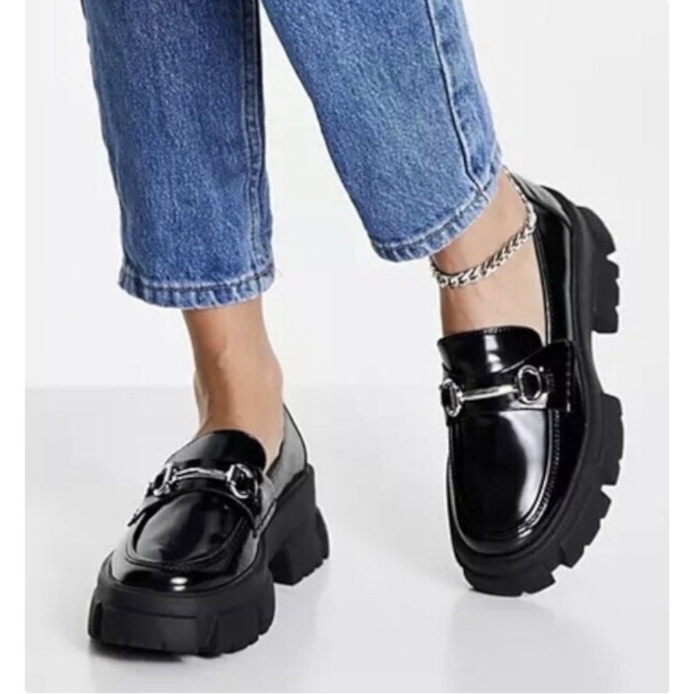 Steve Madden Black Chunky Loafers